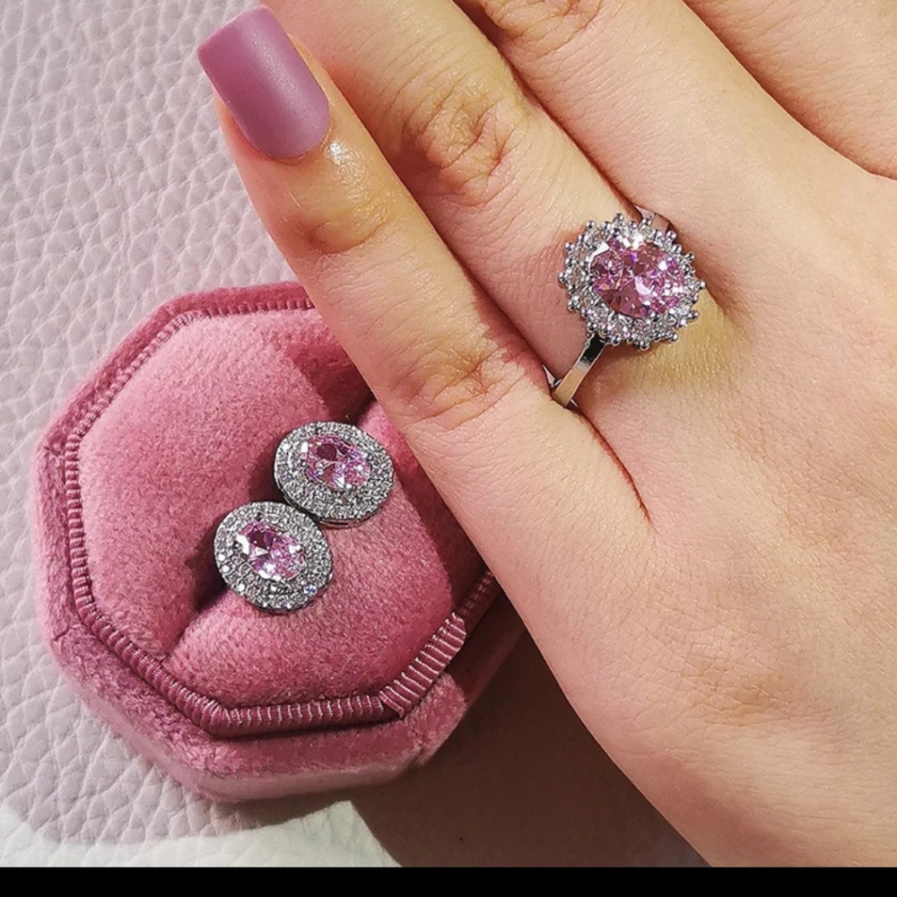 925 Sterling silver Ring and earring set